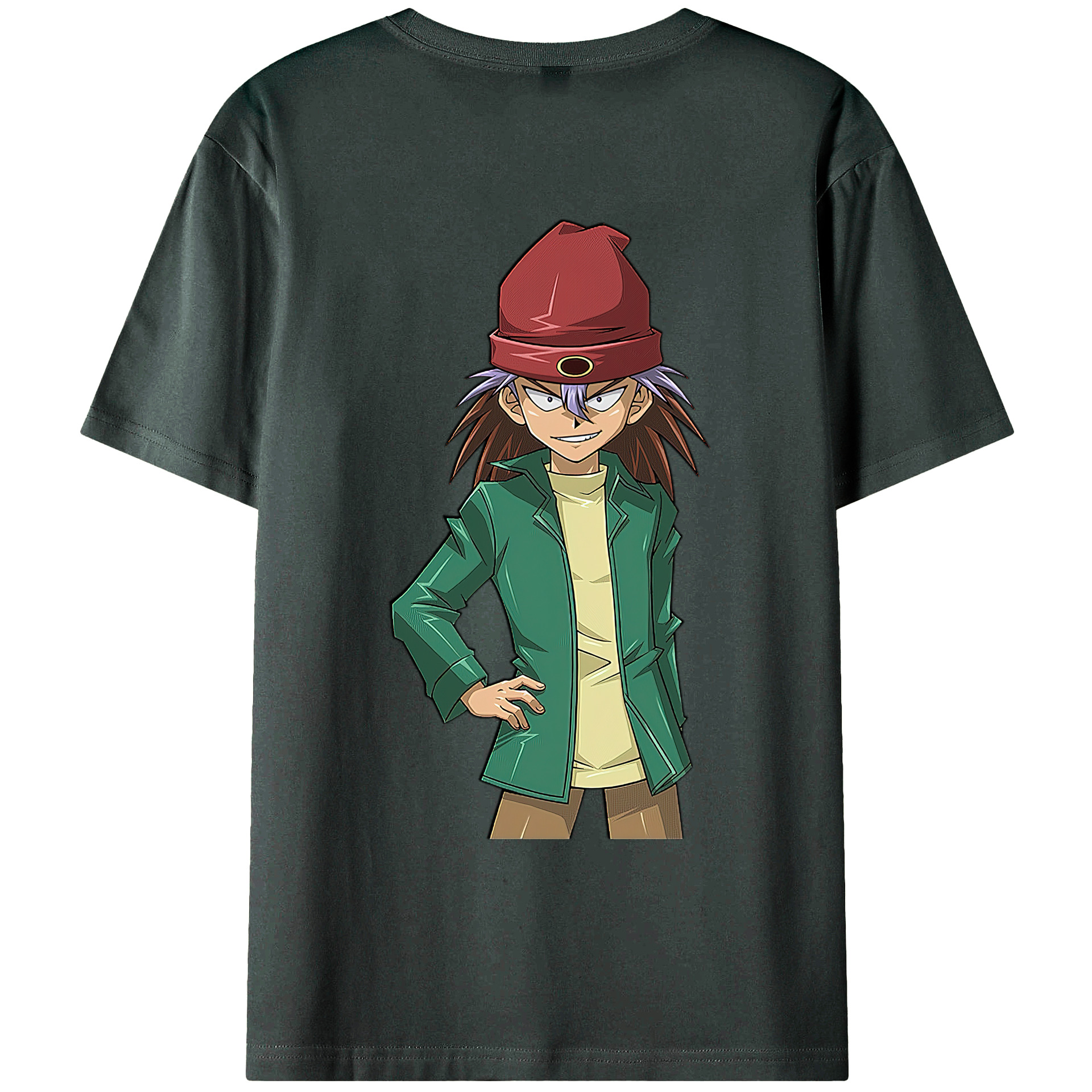 （画像用） 遊☆戯☆王 Yu-Gi-Oh! 綿100％ メンズ半袖Tシャツ（バックプリント） 通気性